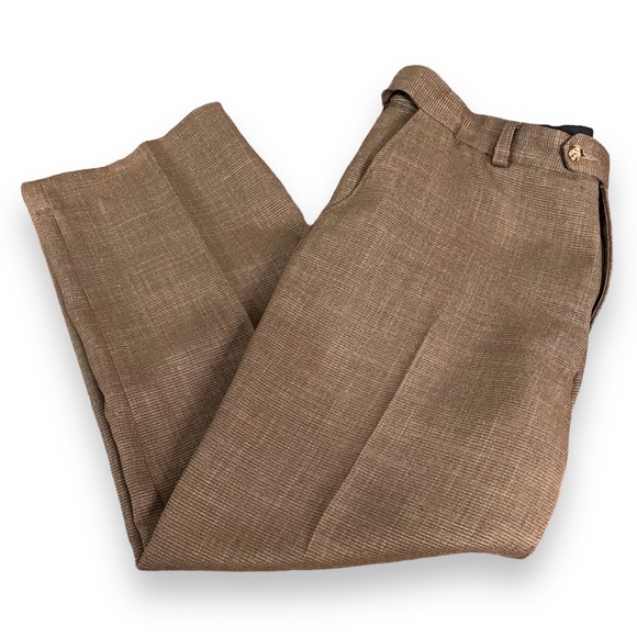 Brown Plaid Vintage 80s Trousers Pants - Picture 2 of 9